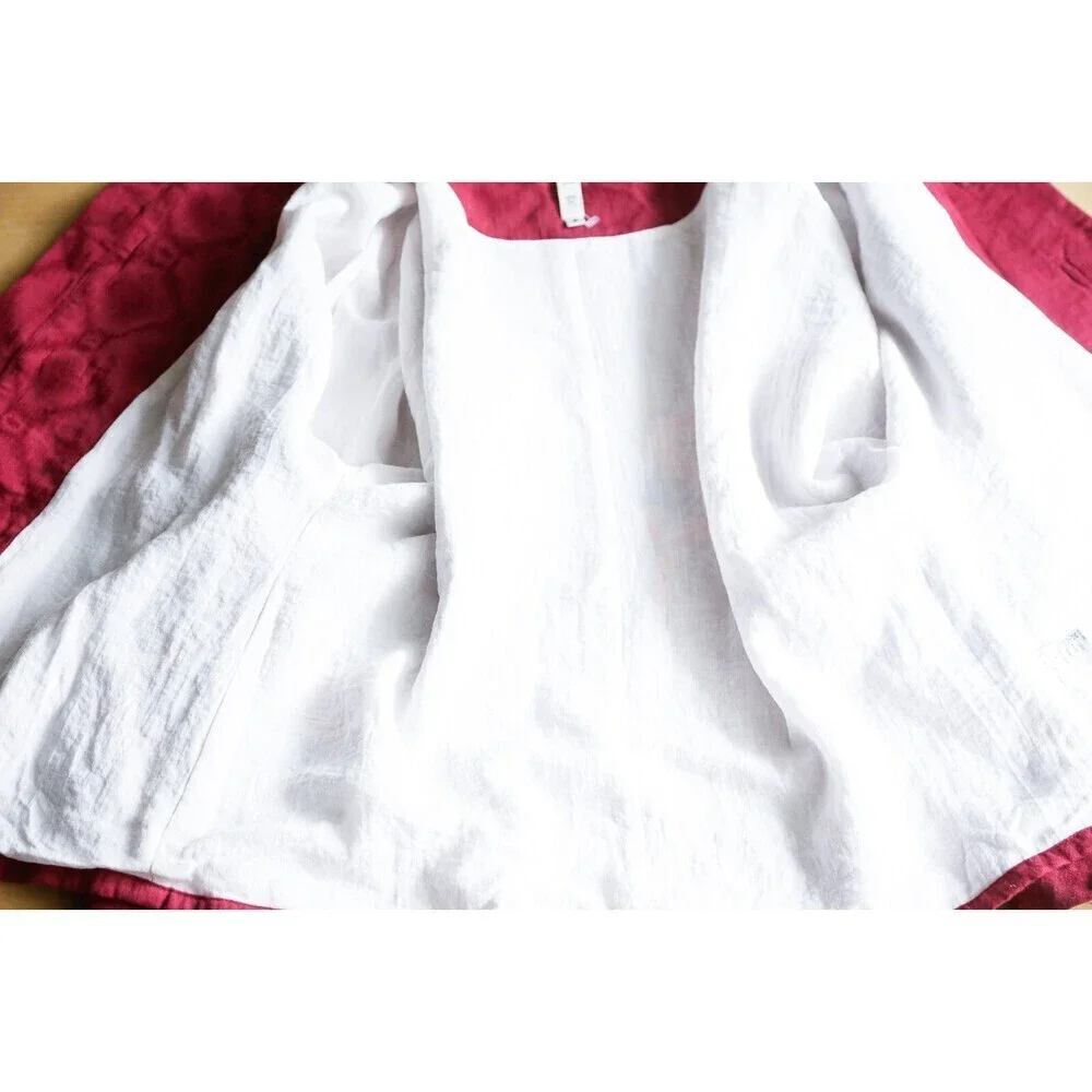 Vintage cotton Embroidered Mandarin Long Sleeve Jacket S